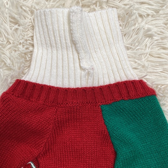 Time for Joy Dog Christmas Sweater 💗 Red Green & Ivory - Picture 6 of 13